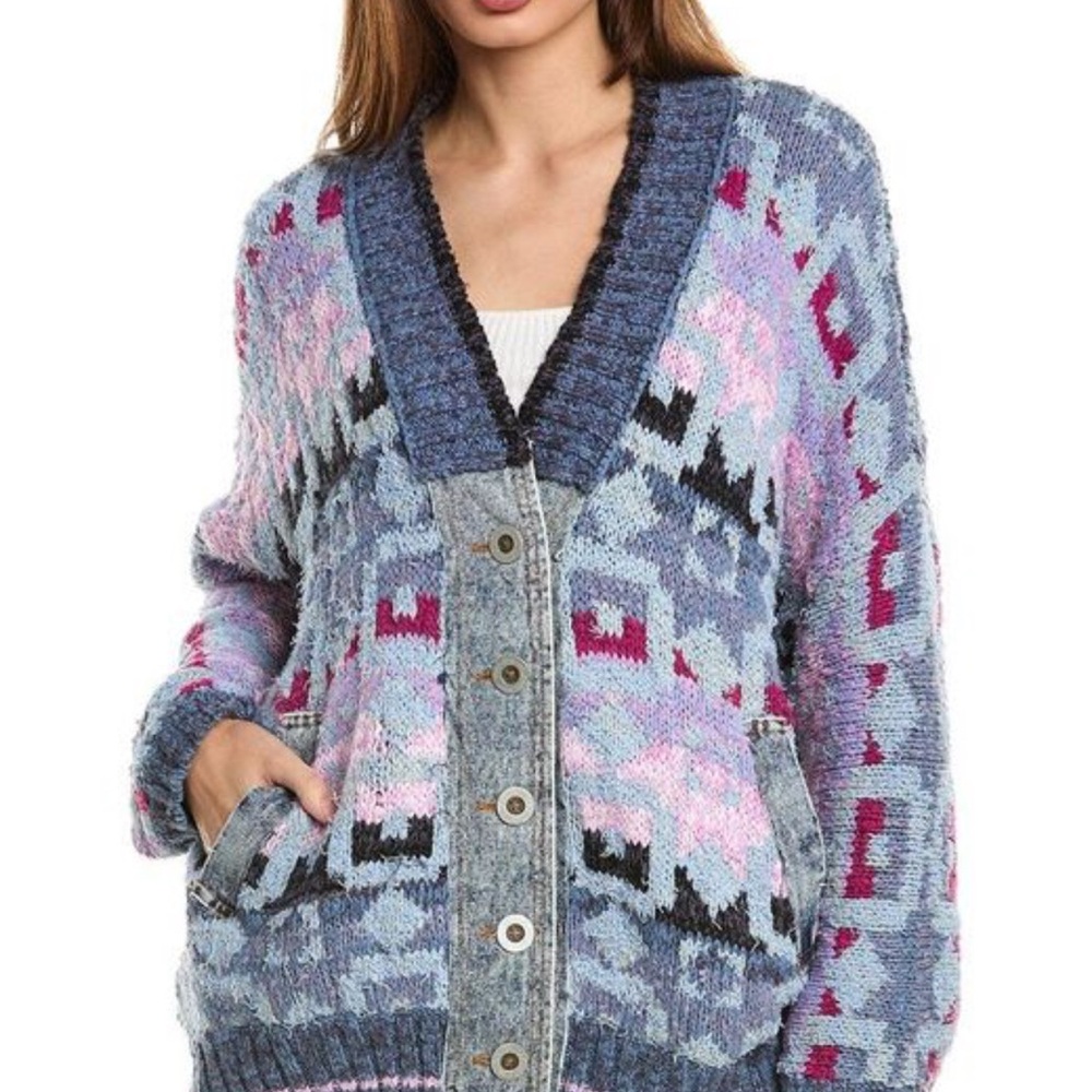 NEW…. Free people Women's blue bell cardigan Sweater size small - Picture 1 of 5